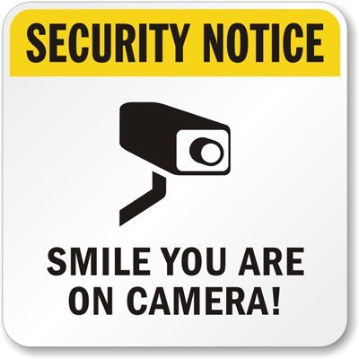 SmartSign "Security Notice - Smile You Are on Camera!" Sign | 18" x 18" Aluminum