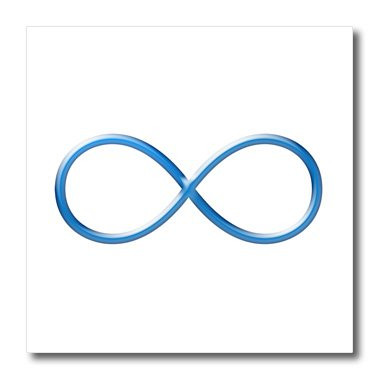 3dRose ht_41794_2 Infinity Symbol 'Blue' Iron on Heat Transfer for White Material, 6 by 6-Inch