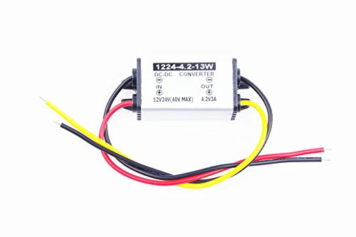 KNACRO DC Converter 9V 12V 24V 36V (6.2-40V) Step Down to 4.2V 3A 12.6W Power Supply Module (DC 4.2V 3A)