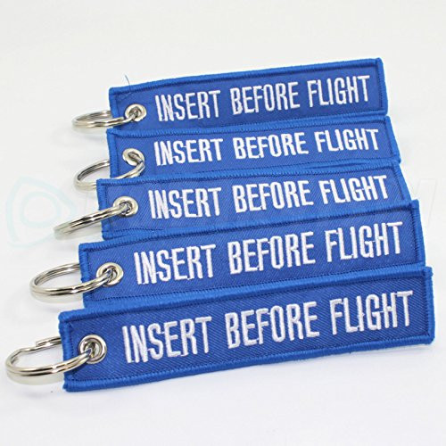 Rotary13B1 Insert Before Flight Keychain - Blue - 5pcs