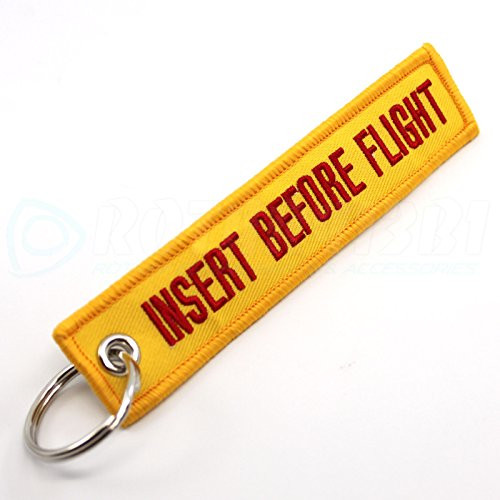 Rotary13B1 Insert Before Flight Keychain - Yellow/Red 1pc