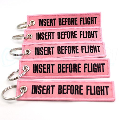 Rotary13B1 Insert Before Flight Keychain - Pink/Black 5PCS