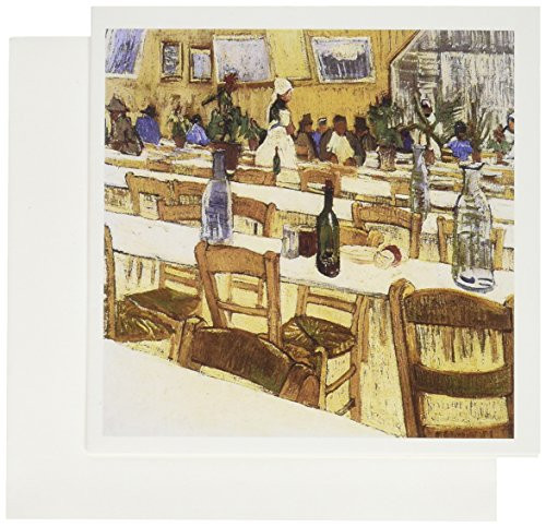 3dRose Interior of a Restaurant by Vincent Van Gogh - Greeting Cards, 6 x 6 inches, set of 6 (gc_128123_1)
