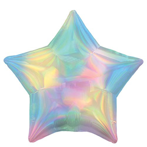 Single Source Party Supplies 19" Rainbow Pastel Iridescent Star Mylar Foil Balloon (1)