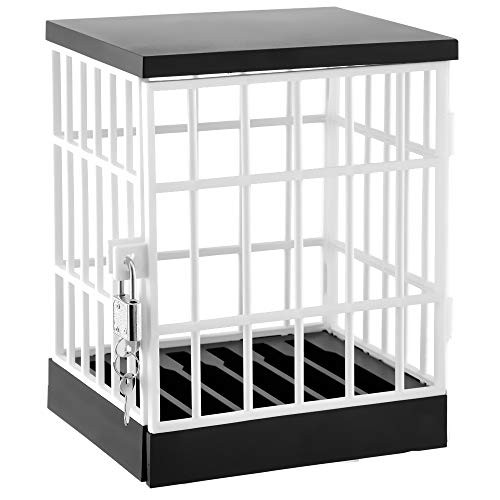 Easy Assemble Mobile Phone Jail Cell Phones Prison Lock Up Safe Smartphone Stand Holders Classroom Home Table Office Storage Gadget -Family Time, Party Fun Novelty Gift Idea
