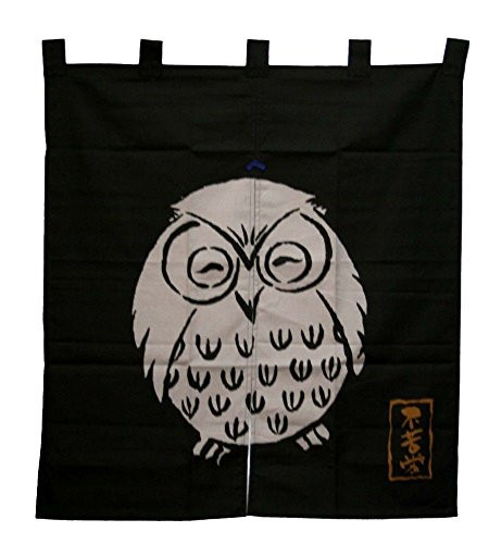 Made in Japan Indigo Dyeing Fukuro Owl Noren Curtain Tapestry