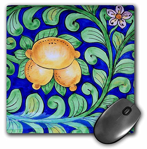 Italy, Orvieto. Italian pottery plate for sale in the streets. - Mouse Pad, 8 by 8 inches (mp_207991_1)