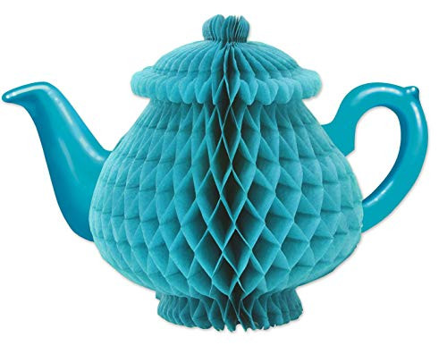 Beistle 59947 Tissue Teapot Centerpiece, 7", Blue