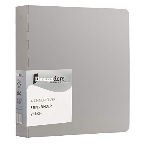 JAM PAPER Aluminium 2 inch Binders - Silver Aluminum 3 Ring Binder - Sold Individually