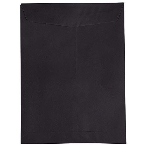 JAM PAPER 9 x 12 Open End Catalog Envelopes - Smooth Black - 100/Pack
