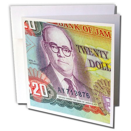 3dRose Jamaican Money Dollar Currency Note Bill Cash Greeting Cards, 6" x 6", Set of 6 (gc_155077_1)