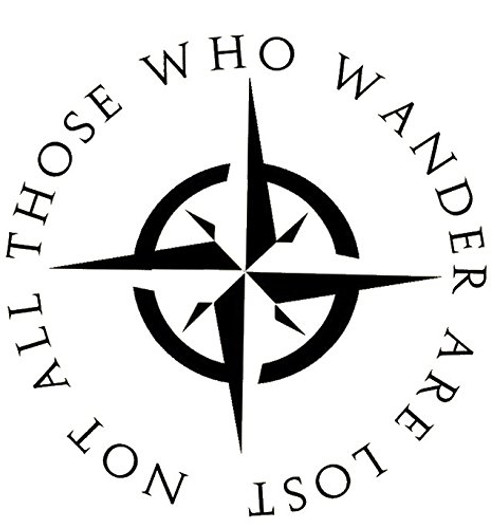 Legacy Innovations Not All Who Wander are Lost Wanderlust Black Decal Vinyl Sticker|Cars Trucks Vans Walls Laptop| Black |5.5 x 5.5 in|LLI711