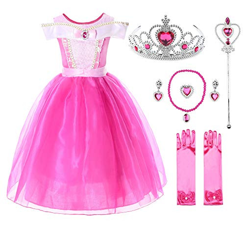 JerrisApparel Girls Princess Costume Dress Pageants Party Fancy Dress (Ankle Length with Accessories, 4T)