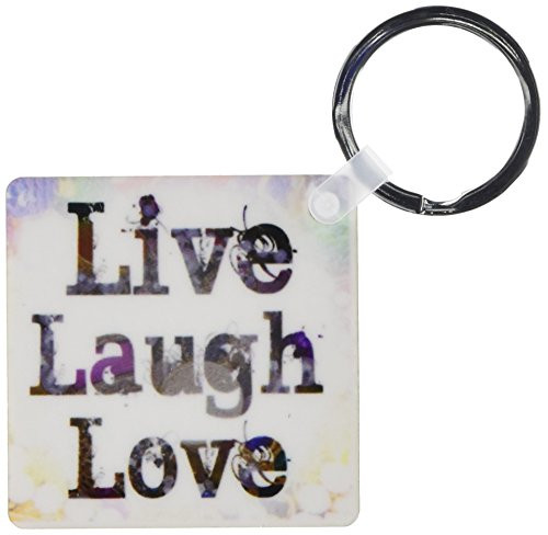 3dRose Jewels and Treasures Live, Laugh, Love- Inspirational Quotes - Key Chains, 2.25 x 4.5 inches, set of 4 (kc_33715_2)