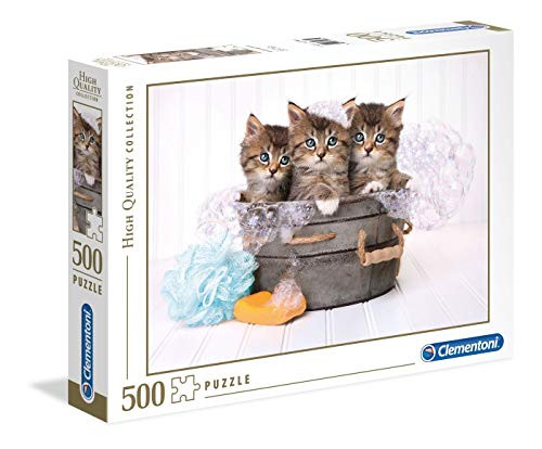Clementoni 35065 35065 Collection Puzzle Kittens and Soap-500 Pieces, Multi-Coloured