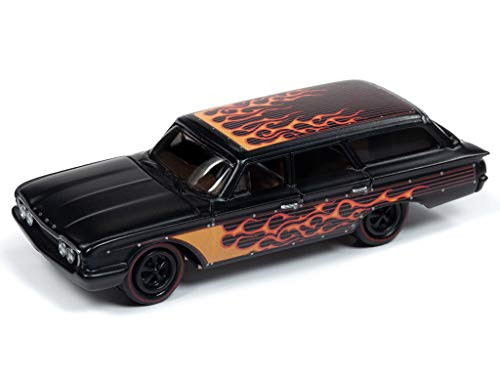 Johnny Lightning 1:64 Street Freaks Ver B 1960 Ford Country Squire Flat Black