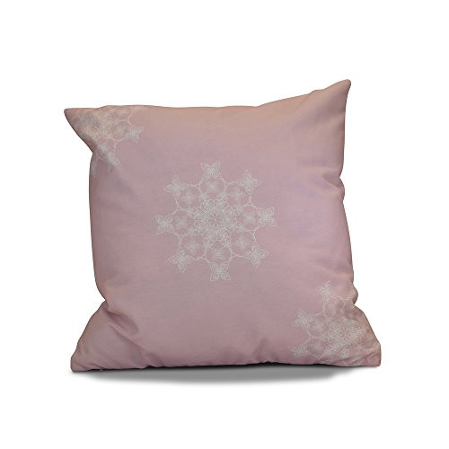 E by design PHGN682PK4-16 16 x 16 inch, Decorative Holiday Pillow, Geometric Print, Light Pink
