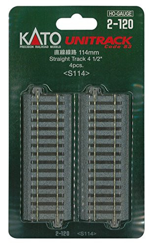 Kato 2-120 HO Unitrack 114mm 4 1/2in Straight 4pcs