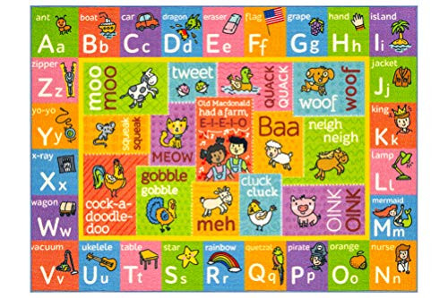 Playtime Collection ABC Alphabet with Old McDonald's Animals Educational Learning Area Rug Carpet for Kids and Children Bedrooms and Playroom - 3' 3" x 4' 7" Playtime Collection ABC Alphabet with Old McDonald's Animals Educational Learning Area Rug Carpet for Kids and Children Bedrooms and Playroom - 3' 3" x 4' 7"