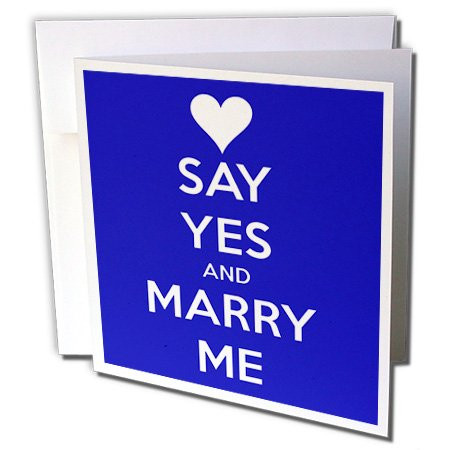 3dRose Greeting Cards, 6 x 6 Inches, Pack of 6, Keep Calm and Marry Me Navy (gc_193615_1)
