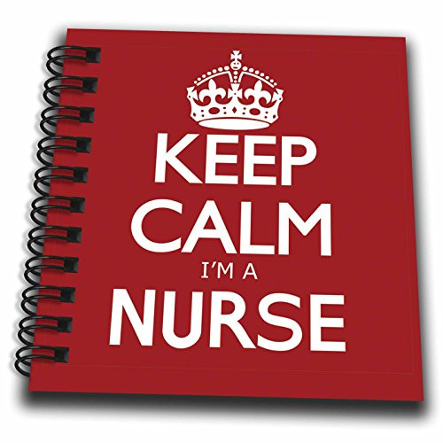 3dRose db_163857_3 Keep Calm I'm A Nurse, Red Mini Notepad, 4" x 4"