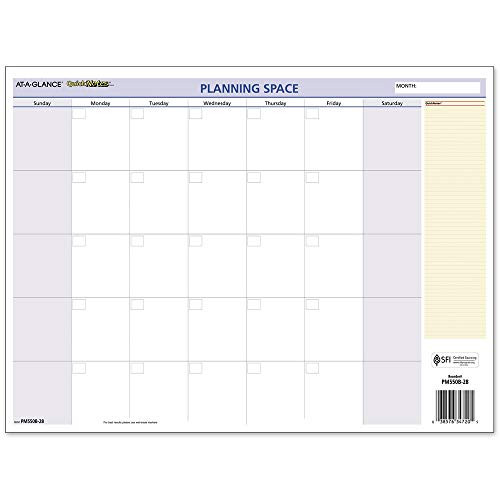 2020 Erasable Calendar, Dry Erase Wall Planner by AT-A-GLANCE, 16" x 12", Medium, Undated, Double Sided, QuickNotes (PM550B28)