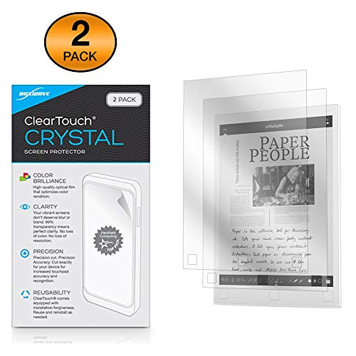 Remarkable Paper Tablet Screen Protector, BoxWave [ClearTouch Crystal (2-Pack)] HD Film Skin - Shields from Scratches for Remarkable Paper Tablet