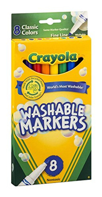 Crayola Ultra-Clean Washable Markers, Color Max, Fine Line Classic Colors 8 Ea (Pack of 24) Crayola Ultra-Clean Washable Markers, Color Max, Fine Line Classic Colors 8 Ea (Pack of 24)