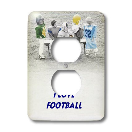 3dRose lsp_33155_6 Two Plug Outlet Cover with Kids and Football