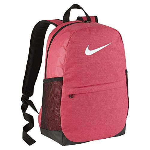 Nike Kids' Brasilia Backpack, Kids' Backpack with Durable Design & Secure Storage, Rush Pink/Black/White