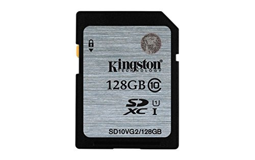 Kingston Digital SDXC Class 10 UHS-I 45R/10W Flash Memory Card (SD10VG2/128GB)