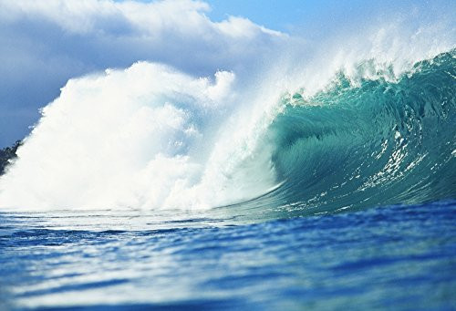 Posterazzi Large Green Wave Crahing View From Side. Poster Print (18 x 12)