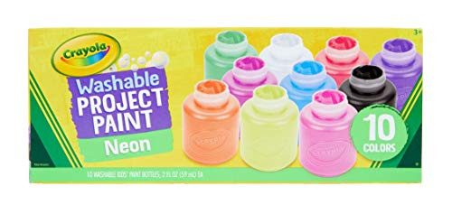 Crayola Washable Kids Paint, 10 Neon Paint Colors, 2oz Bottles, Gift Crayola Washable Kids Paint, 10 Neon Paint Colors, 2oz Bottles, Gift