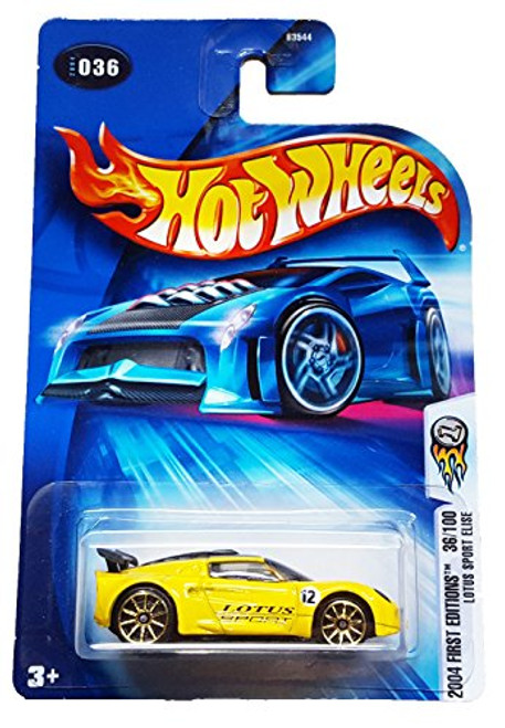 Hot Wheels 2004-036 First Editions YELLOW Lotus Sport Elise 1:64 Scale Gold 10-spoke wheels