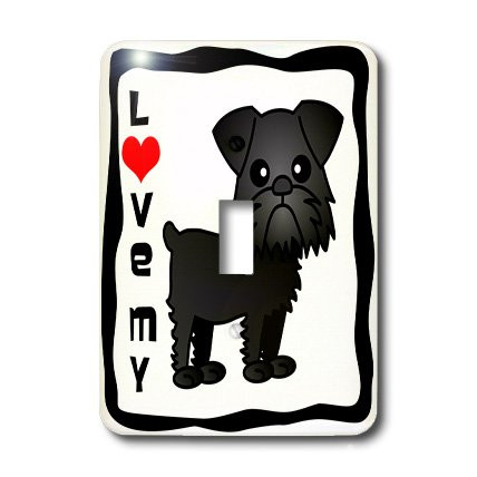 3dRose lsp_15365_1 Love My Brussels Griffon Black Toggle Switch