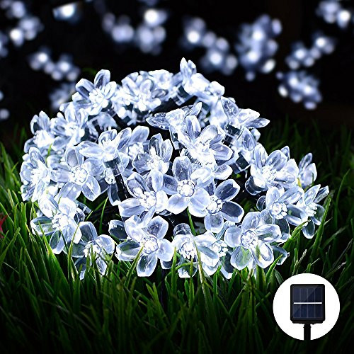 AVEKI Solar String Lights Outdoor, 22ft 50LED Solar Cherry Blossom Flower String Lights Waterproof Solar Fairy Lights for Indoor Home Patio Lawn Garden Wedding Party Decorations (White) AVEKI Solar String Lights Outdoor, 22ft 50LED Solar Cherry Blossom Flower String Lights Waterproof Solar Fairy Lights for Indoor Home Patio Lawn Garden Wedding Party Decorations (White)