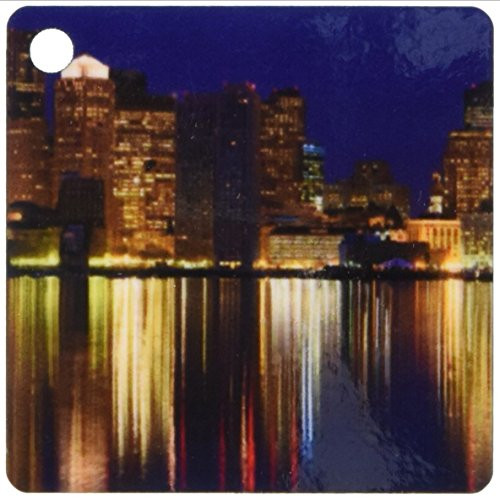 3dRose MA, Boston. Financial District, dawn - US22 WBI0564 - Walter Bibikow - Key Chains, 2.25 x 4.5 inches, set of 2 (kc_91012_1)