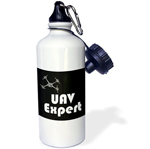 3dRose Black and White Drone, with UAV Expert Words-Sports Water Bottle, 21oz (wb_179967_1), 21 oz, Multicolor 3dRose Black and White Drone, with UAV Expert Words-Sports Water Bottle, 21oz (wb_179967_1), 21 oz, Multicolor