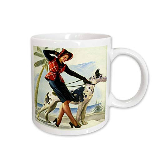 3dRose 204161_1 Print Of Elvgren Pinup What's Up With Vacuum Mug, 11 oz, White