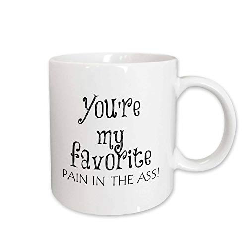 3dRose 216390_2 You'Re My Favorite Pain In The Ass Mug, 15 oz, White