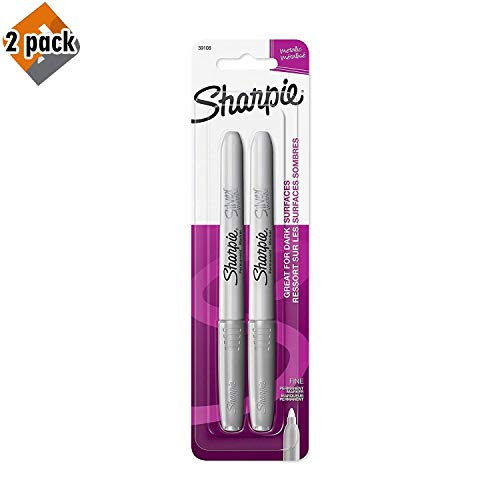 Sharpie 39108PP Fine Point Metallic Silver Permanent Marker, 6 Blister Packs with 2 Markers each for A Total of 12 Markers
