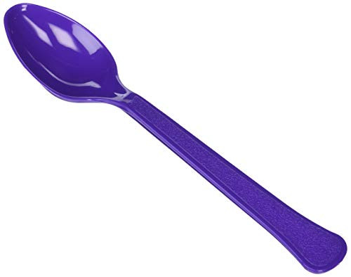 amscan Premium Heavy Weight Plastic Spoons | New Purple | Party Supply | 240 ct.