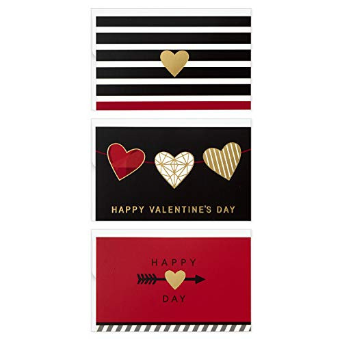 Hallmark Mini Valentines Day Cards Assortment, 12 Cards with Envelopes (Foil Hearts) Galentines Day Cards Pack