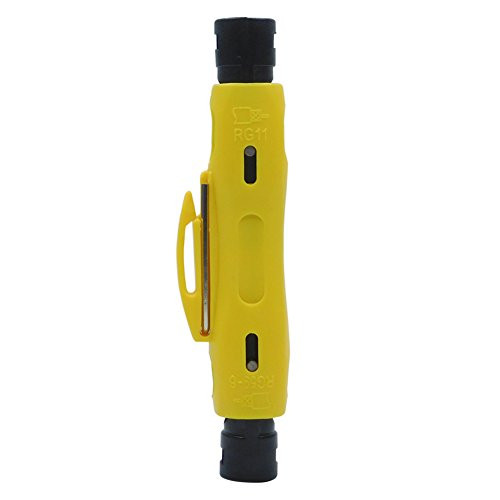 RG6 RG11 Coax Stripping Tool - Coaxial Cable Stripper Tool for RG7/11 and RG59/6 or RG6 Quad Cables