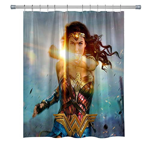 Hero Shower Curtains, Waterproof Polyester Shower Curtain for Bathroom, Wonder Woman Decor Shower Curtain Set with Hooks, 71X 71 in Hero Shower Curtains, Waterproof Polyester Shower Curtain for Bathroom, Wonder Woman Decor Shower Curtain Set with Hooks, 71X 71 in