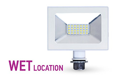 LLT 10W LED Flood Light with Knuckle Mount Super Slim SMD Outdoor Landscape Security Waterproof 5000K (Daylight) White