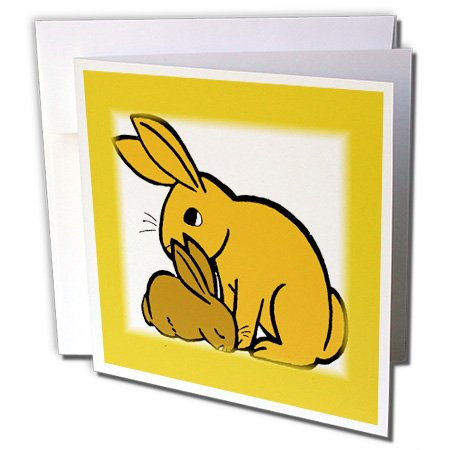 3dRose Mama and Baby Bunny - Greeting Cards, 6 x 6 inches, set of 6 (gc_38097_1)