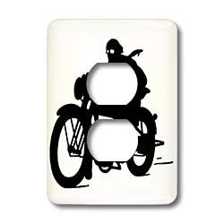 3dRose lsp_38284_6"Man Riding Motorcycle 2 Plug Outlet Cover