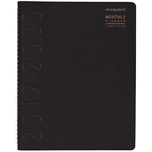 AT-A-GLANCE 70957X0520 2019-2020 Academic Year Weekly & Monthly Planner/Appointment Book, Large, 8-1/4" x 11", Contempo, Black (70957X05)
