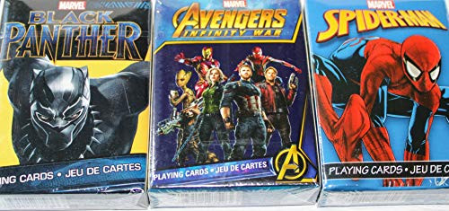 Aquarius 3 Packs Decks Playing Cards Marvel Avenger Infinity Spider-Man Black Panther 3.5" x 2.5"